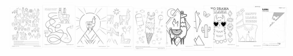 10 llama color in sheets home activity pdf download