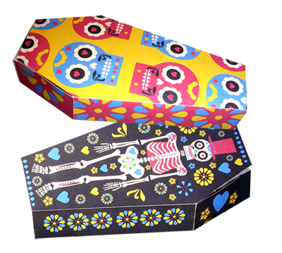 Day of the Dead coffin template - Patterns and images!