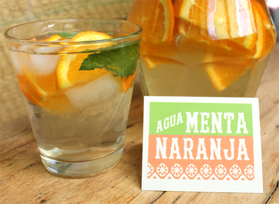 Agua menta naranja non alcoholic party drinks free printable