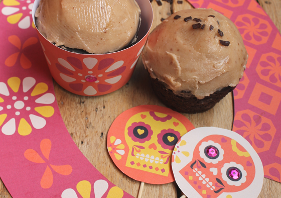 How to make spicy chocolate cupcakes for day of the Dead!