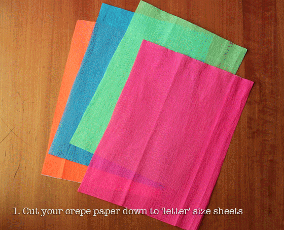 Crepe paper in red green blue orange for Day of the Dead!