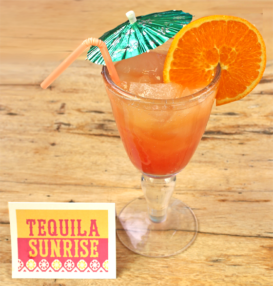tequila sunrise printable day of the dead cocktails