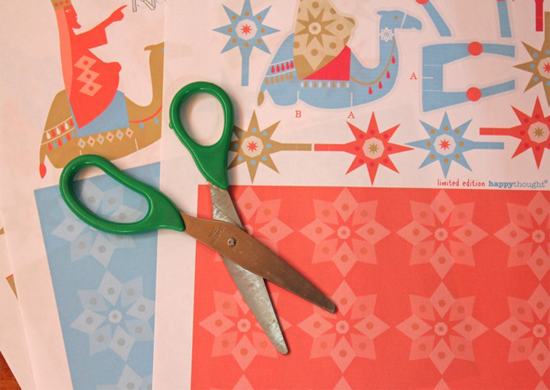 three kings paper craft sheets and a scissors printables