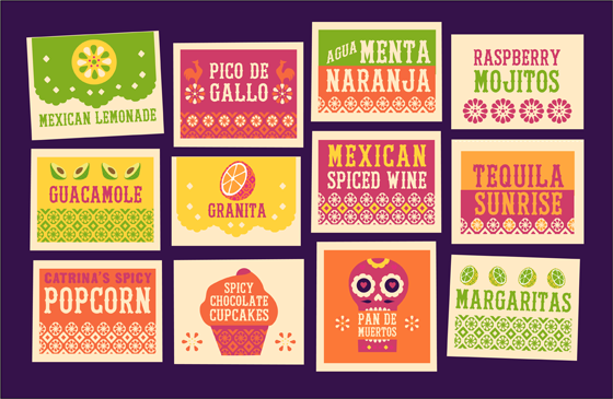12 free printable signs for a Mexican food and drink themed party!