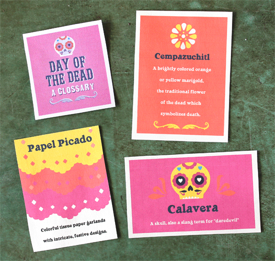 dia de los muertos or day of the dead glossary printables for parties