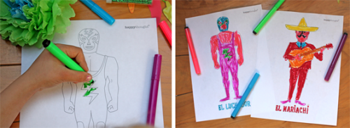 Coloring in sheets. 3 fun Cinco de Mayo worksheets to download now!