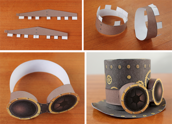 Steampunk paper craft goggles for you Steampunk printable hat template!