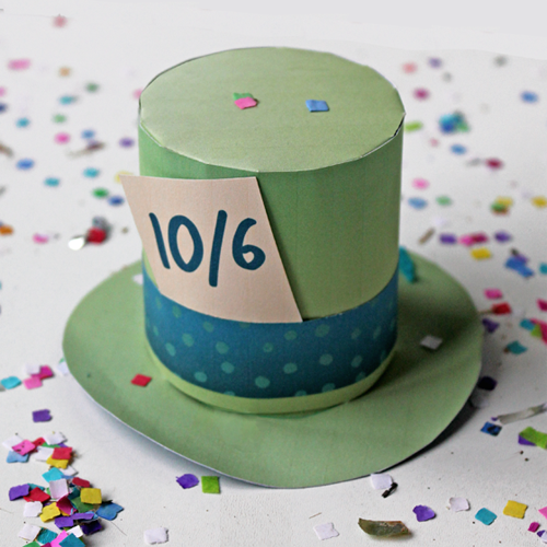 mad hatter hat green with label mini printable paper top hat