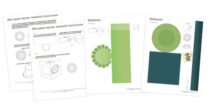 Mad hatter mini top hat template. Be crafty • Happythought