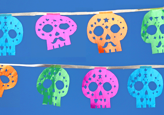 Papel picado calaveras: Sugar skull calavera templates to download and make!