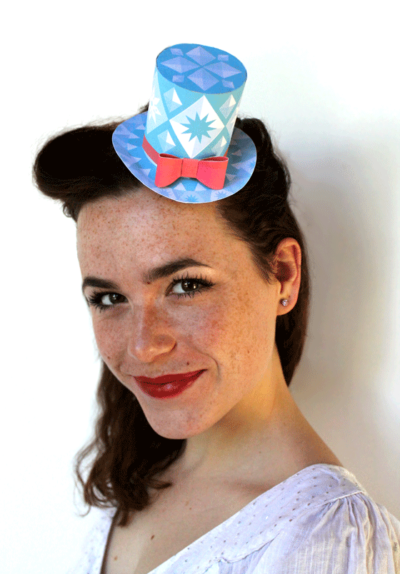 Ice blue diamonds: Festive paper party hats for Christmas parties!