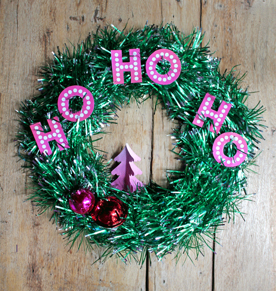 christmas tinsel wreaths