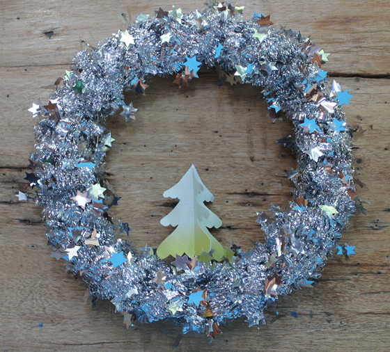 tutorial templates patterns make tinsel wreath diy easy silver