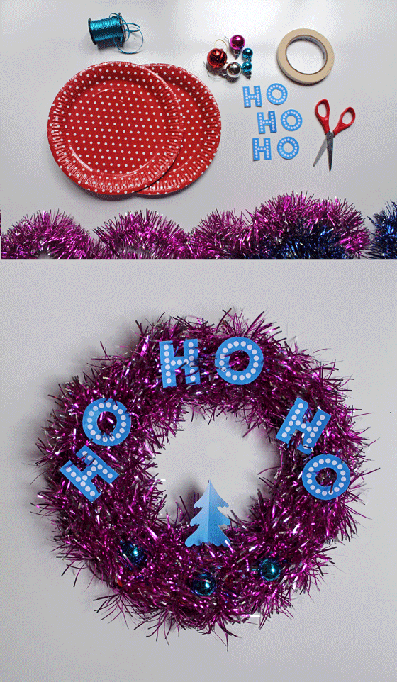 tutorial templates patterns make tinsel wreath diy easy