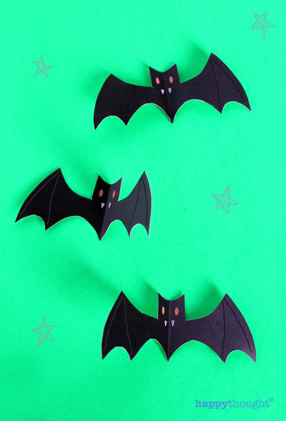 green bat halloween printable templates