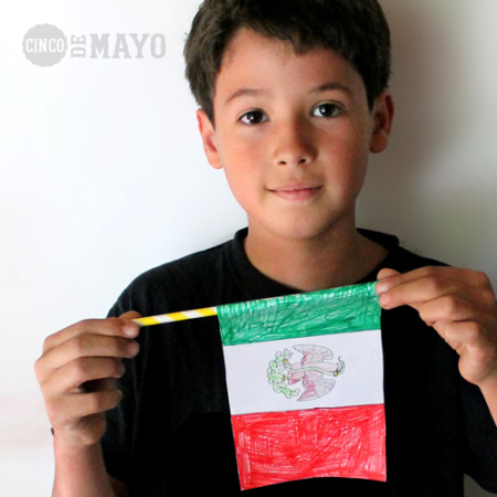 Cinco de Mayo worksheets PDF. Make color-in mexican flag!