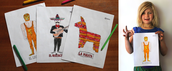 printable worksheets PDFs cinco de mayo color pinata