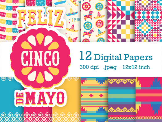 Cinco de Mayo scrapbooking papers and images