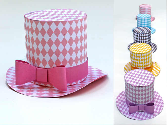 5 Diamond Mini Top Hats: No sew printable mini top hat templates and patterns!