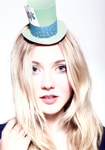 Alice in a mad hatter mini top hat: Ready for her next tea party!