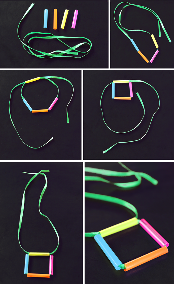 how to make drinking straw craft geometric-straw-necklace