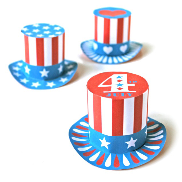 4th july mini top hat templates. Celebrate in style 4th July!