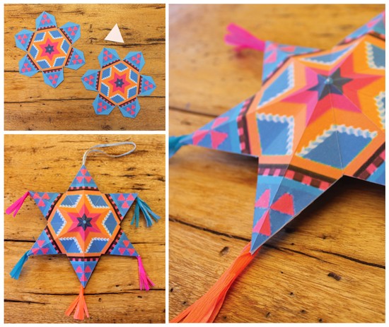 Easy to make Mexican Artisan paper decorations: Paper Stars!