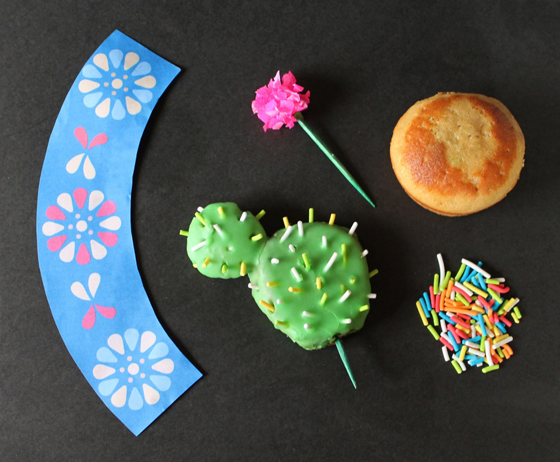 what you will need to make cactus cupcakes