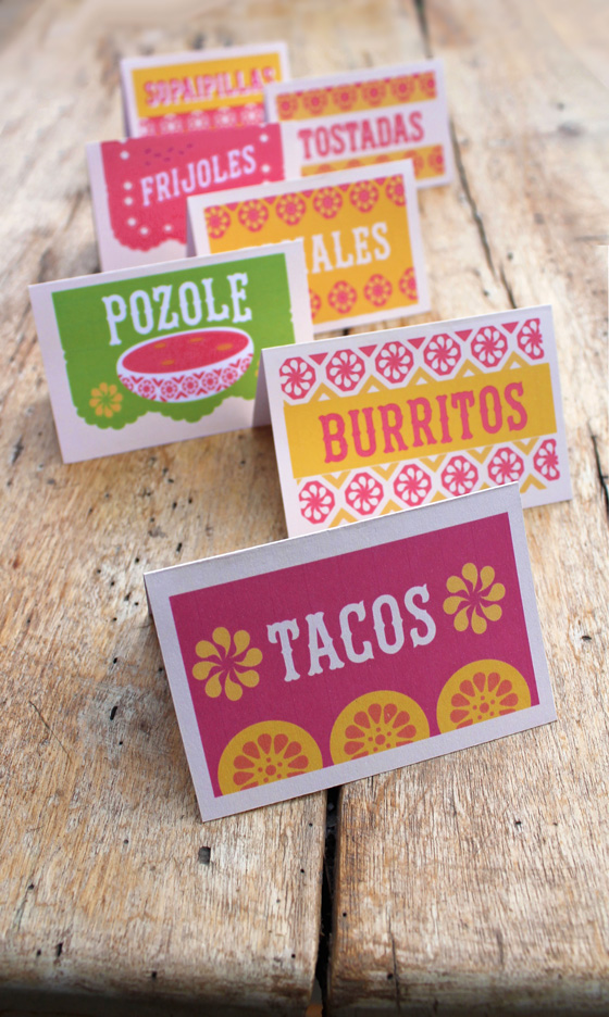 Classic Mexican Food Signs Perfect Happythought Printables For Fiestas