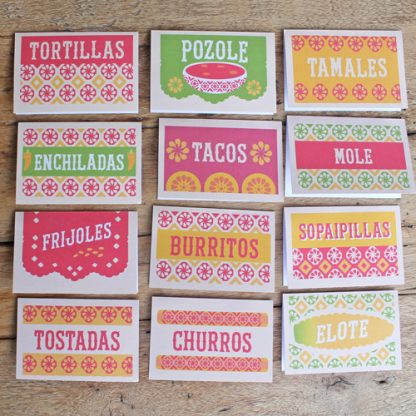 Classic Mexican food signs • Perfect Happythought printables for fiestas!