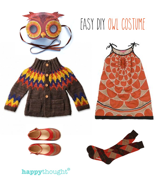 Easy throw together owl costume with owl mask