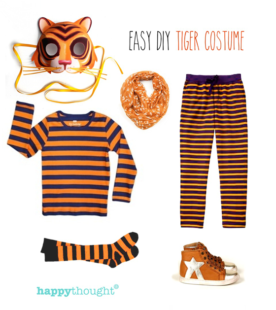 Easy throw together tiger costume with tiger mask