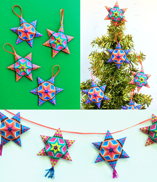 Easy to make christmas paper star decorations for your tree!