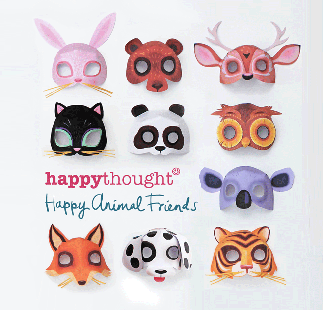 3d paper animal masks - Dog, Cat, Bear, Owl, Fox, Tiger, Deer, Rabbit, Koala and Panda!