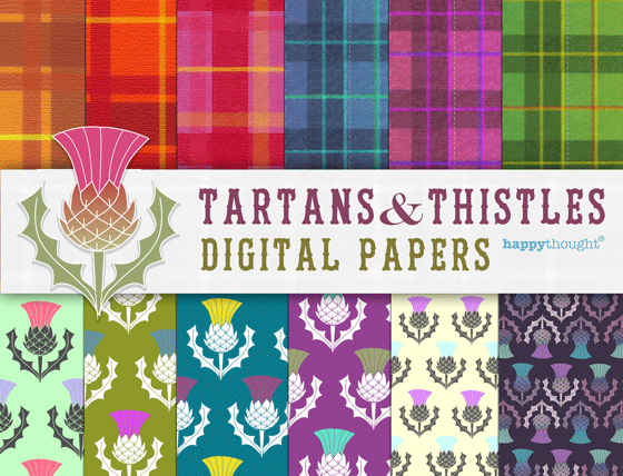 Tartan and thistles digital papers