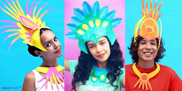 3 easy to make carnival crown papercraft templates for carnival celebrations!