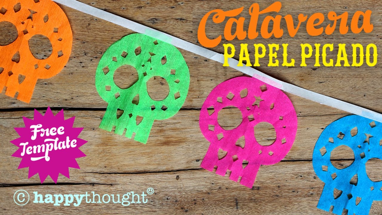 DIY papel picado calavera templates Watch video tutorial