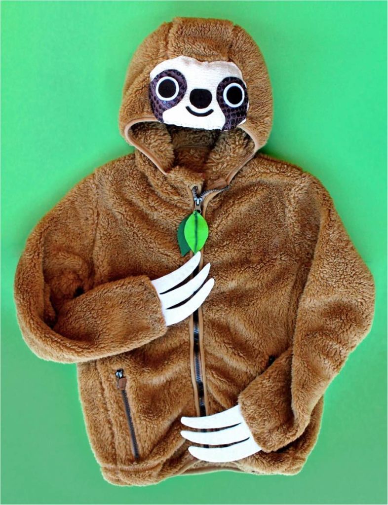 Step 9-hoody sloth costume idea and dress up