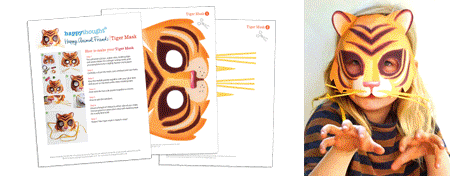 10 easy printable animal mask templates. Homemade costume ideas - Press GIF to play image!