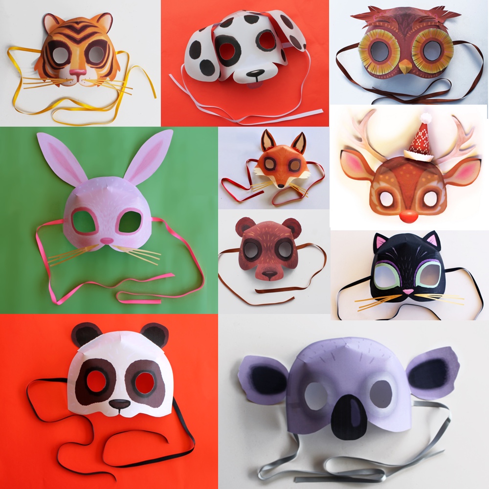 happy mask for animal templates 2024