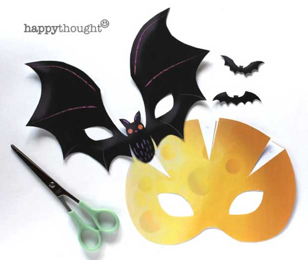Bat mask DIY template for costume and dress up for Halloween