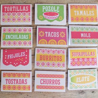 99 cartelitos imprimibles para comida y bebidas mexicanas