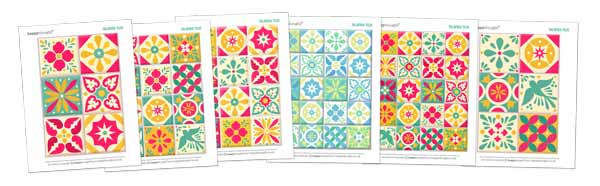 Printable talavera tile templates: Printable papercraft Ceramic style ceramica tiles