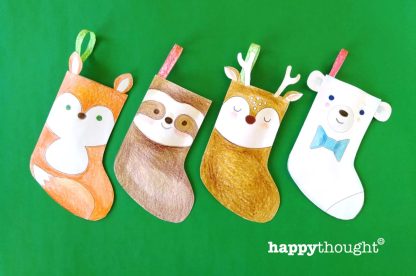 Cute animal stockings diy paper craft