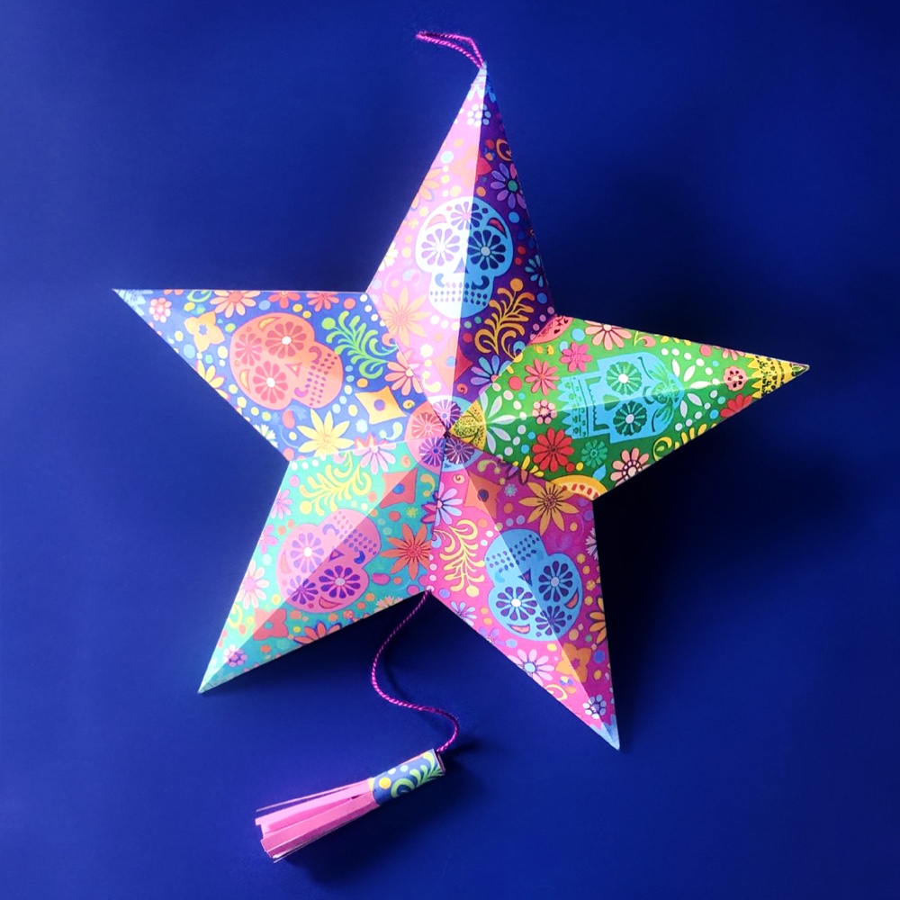 DIY Day of the Dead paper star patterns