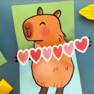 DIY capybara pop up template