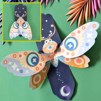 DIY make a cute moving flying Moth tutorial for Halloween