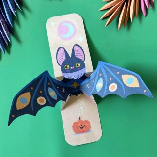 DIY make a cute paper Flying Bat tutorial for Halloween