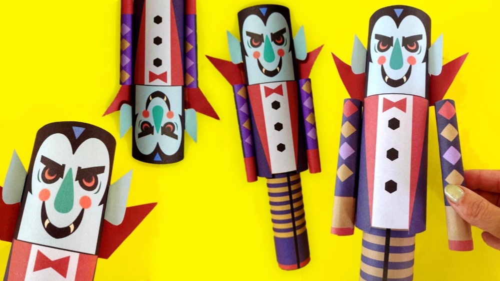 DIY paper dracula ornamnet tutorial and template