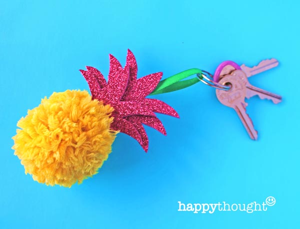 Pineapple pom-pom craft activity. Be crafty • Happythought